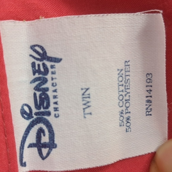 Vintage Disney Mickey Mouse Character red & yellow twin top sheet - Picture 3 of 4